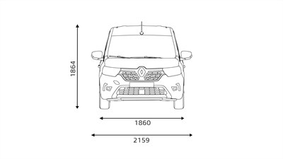 Nouveau Renault Kangoo Van E-Tech 100% electric - dimensions face avant