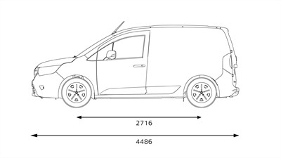 Nouveau Renault Kangoo Van E-Tech 100% electric - dimensions profil