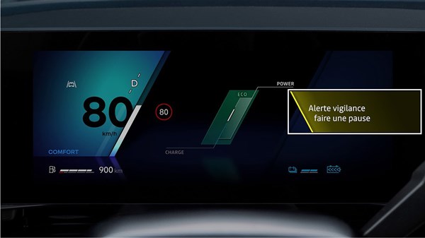 alerte vigilance conducteur - Espace full hybrid E-Tech - Renault