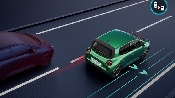 détection arrière avec correction de trajectoire d'urgence - Renault Twingo E-Tech électrique